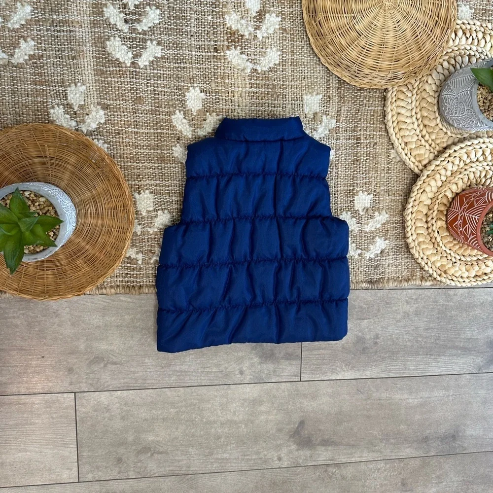 New Tommy Bahama Baby Boys Puffer Vest Jacket Navy Blue Logo Patch 12 Months